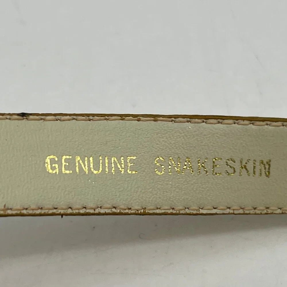 Giani Bernini Gold Adjustable Snakeskin Belt | Size L - Picture 2 of 10